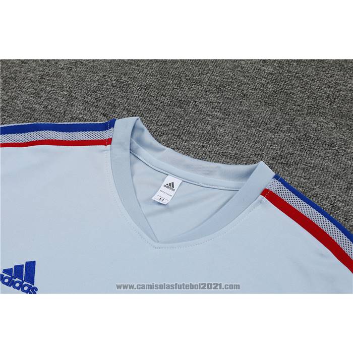 Fato de Treino Lyon Manga Curta 2022-2023 Cinza - Calcas Curta